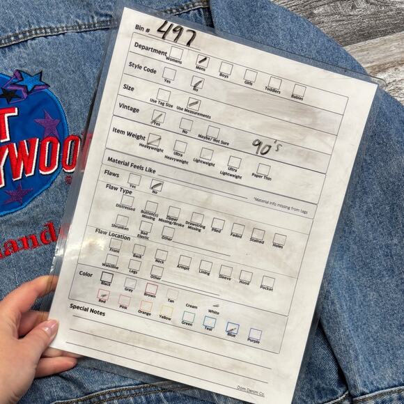 Vintage 90s Planet Hollywood Orlando Blue Mens L Denim Jean Trucker Jacket - Picture 8 of 8